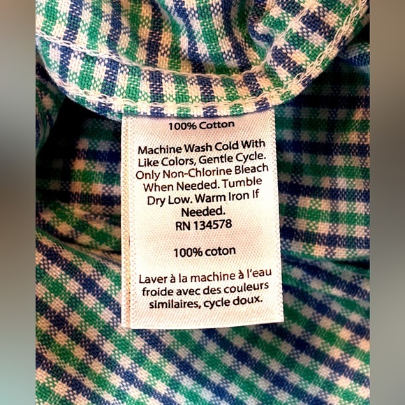 NWT Vineyard Bell Haven Plaid Oxford Boy’s Size 16 in Capri Blue - Picture 5 of 6